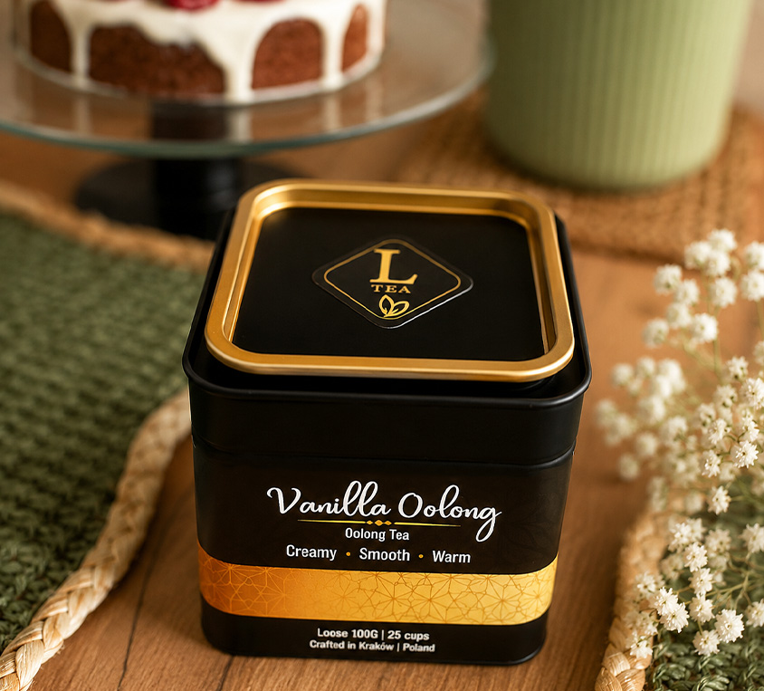 Vanilla Oolong Leo Tea w eleganckiej puszce